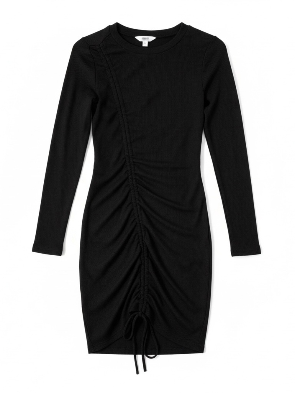 Bb Dakota Steve Madden Black Ribbed Ruched Mini Dress Nwt Small Y2k Style